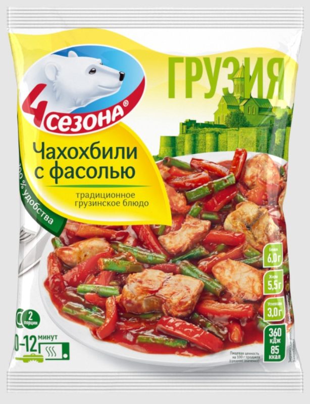 4С Чахохбили с фасолью (пакет) 600гр*12 (4) — оптом