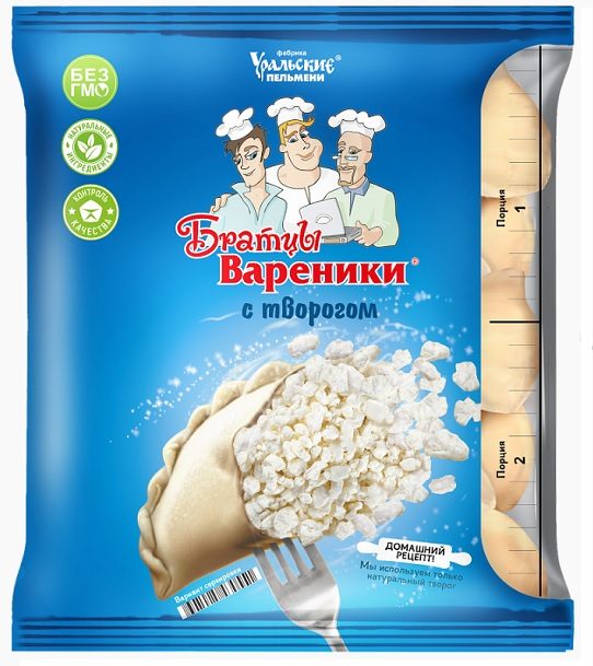 УП Вареники БРАТЦЫ с творогом 350гр*12 (6) — оптом