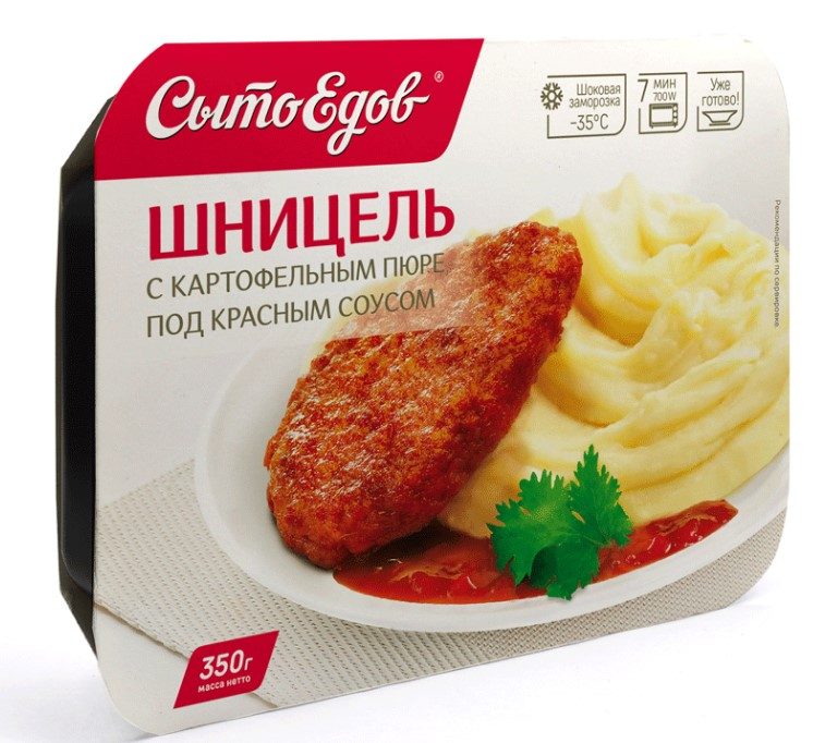 СЕ Шницель с картоф пюре под красным соус 350гр*10 (4) — оптом