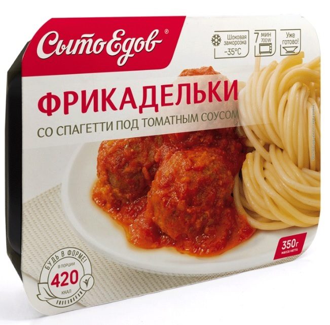 СЕ Фрикадельки со спагетти томат соус 350гр*10 (5) — оптом