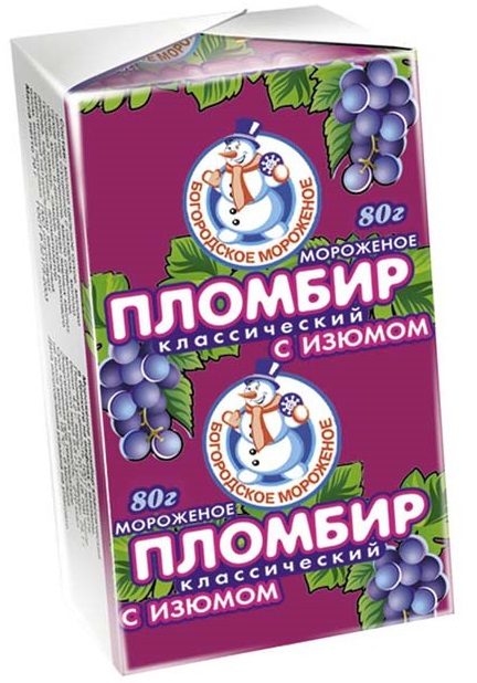 НМ Брикет на вафлях ПЛОМБИР Изюм 80гр*30 — оптом