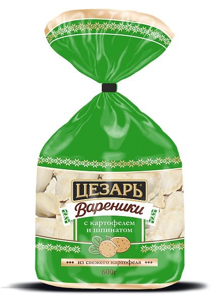 МР (Шок-Ц) Вареник ЦЕЗАРЬ с карт и шпинат 600гр*12 (5) — оптом