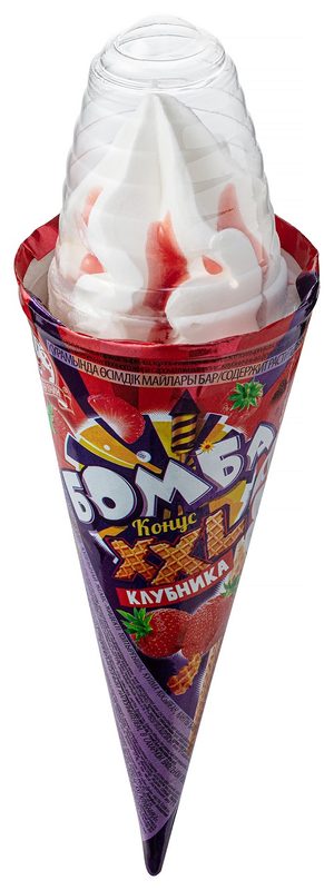МП Рожок XXL БОМБА Клубничный соус 145гр*16 — оптом