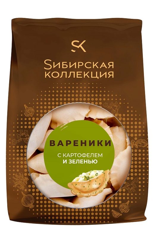 СК Вареники СИБ КОЛ с картоф и зеленью 500гр*12 (5) — оптом