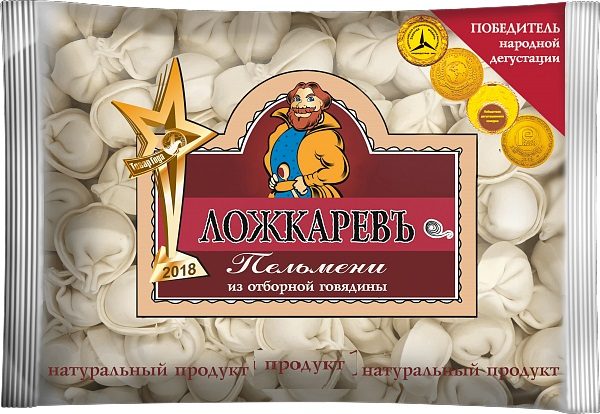 ШЛ (Шок-Ц) Пельмени ЛОЖКАРЁВ Гов отбор 900гр*9 (4) — оптом