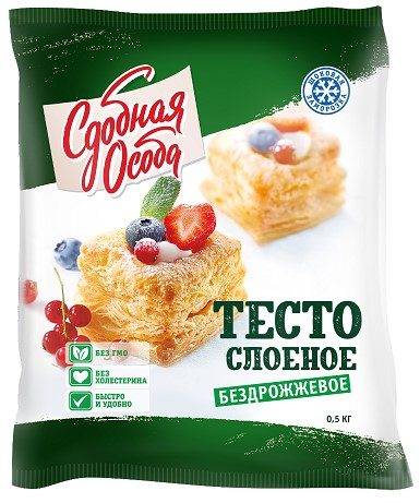 ЧМ Тесто СДОБНАЯ ОСОБА Слоеное Бездрожж 500гр*16 (5) — оптом