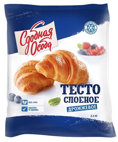 ЧМ Тесто СДОБНАЯ ОСОБА Слоеное дрожжевое 500гр*16 (5) — оптом