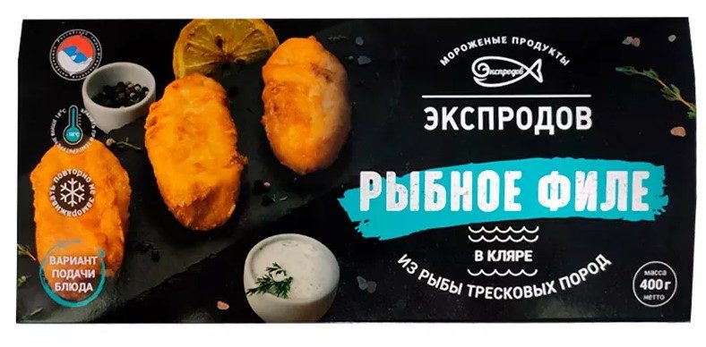 ЭП Рыбное филе ЭКСПРОД треск пород в кляре 400гр*12 (4) — оптом
