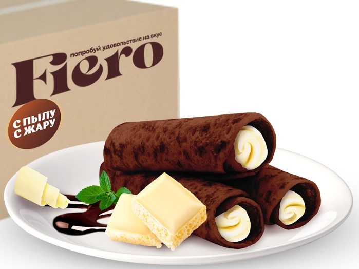 (вес) СПЖ Блинчики "Fiero" шоколадные с белым шок 2кг*1 — оптом
