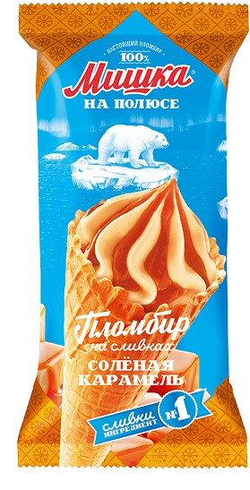 МП Рожок большой МИШКА Соленая Карам 110гр*18 — оптом