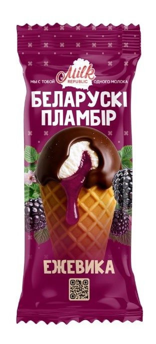 БЛ Рожок MilkR плмбр Ежевика в какао глаз 85гр*20 — оптом