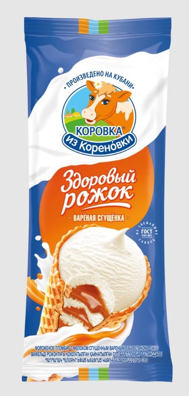 КК Рожок ГИГАНТ Вареная Сгущенка пломбир NEW 100гр*12 — оптом