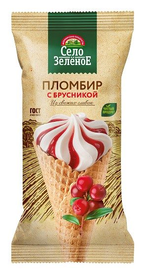 (ПРОМО) СЗ Рожок пломбир Брусника 110гр*24 — оптом