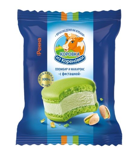 КК Сэндвич МАКАРОНС пломбир Фисташка 70гр*18 — оптом
